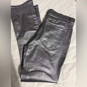 Express Women's Silver Mid rise skyscraper Boot Cut Jeans